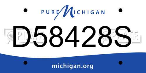D58428S Michigan License Plate