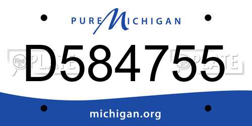 D584755 Michigan License Plate