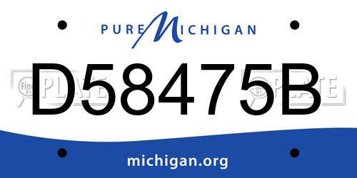 D58475B Michigan License Plate