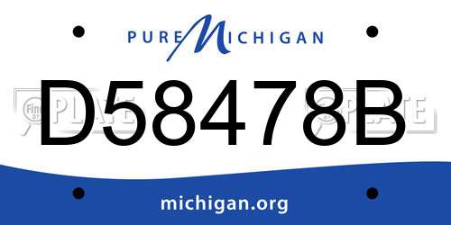 D58478B Michigan License Plate