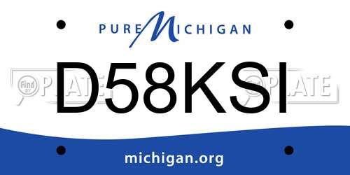 D58KSI Michigan License Plate