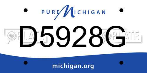 D5928G Michigan License Plate
