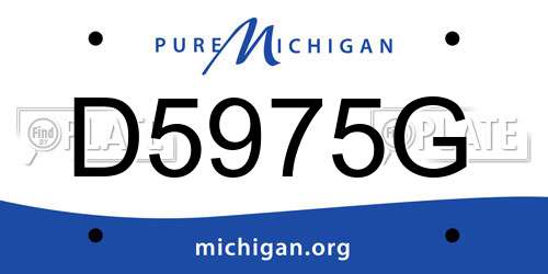 D5975G Michigan License Plate