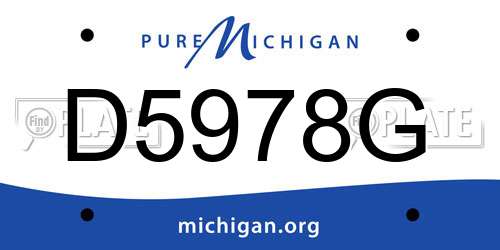 D5978G Michigan License Plate