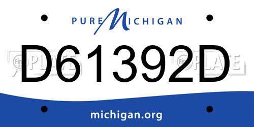 D61392D Michigan License Plate