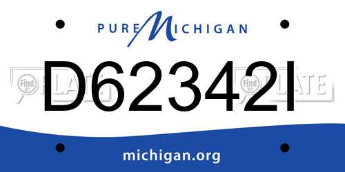 D62342I Michigan License Plate