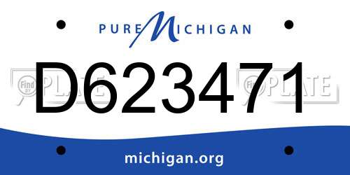 D623471 Michigan License Plate