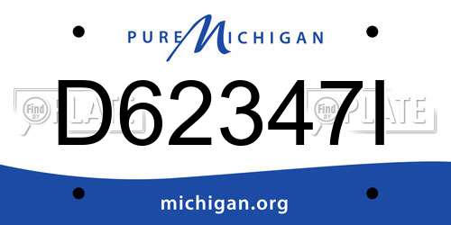 D62347I Michigan License Plate