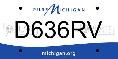 D636RV Michigan License Plate