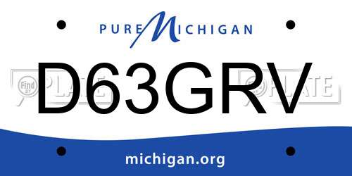 D63GRV Michigan License Plate