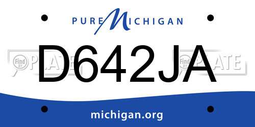 D642JA Michigan License Plate