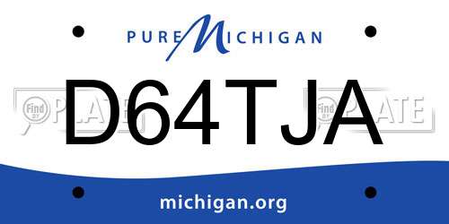 D64TJA Michigan License Plate