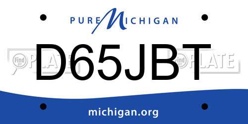 D65JBT Michigan License Plate
