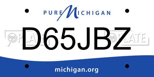 D65JBZ Michigan License Plate