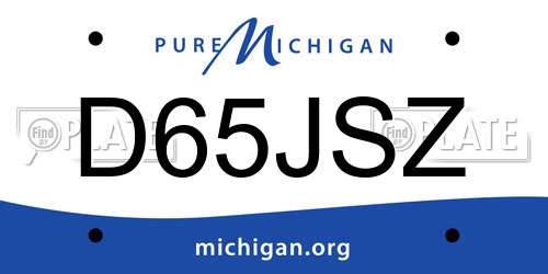 D65JSZ Michigan License Plate