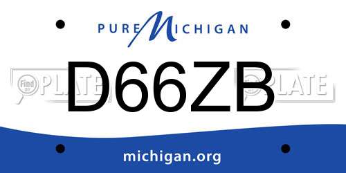 D66ZB Michigan License Plate