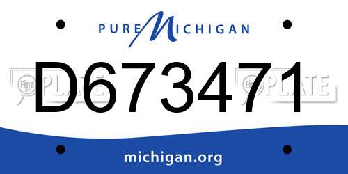 D673471 Michigan License Plate