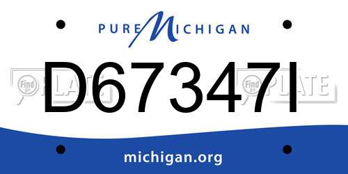 D67347I Michigan License Plate