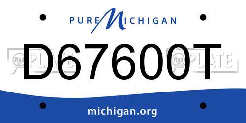 D67600T Michigan License Plate