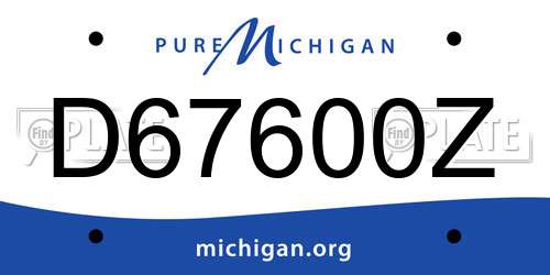 D67600Z Michigan License Plate