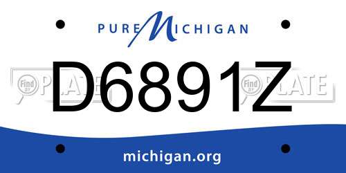 D6891Z Michigan License Plate