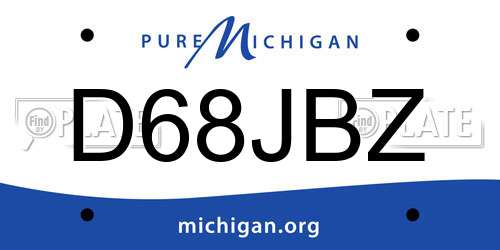 D68JBZ Michigan License Plate