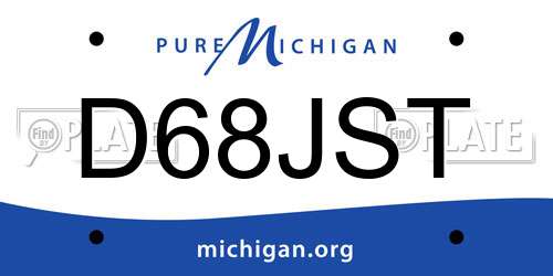 D68JST Michigan License Plate