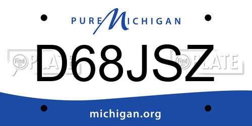 D68JSZ Michigan License Plate