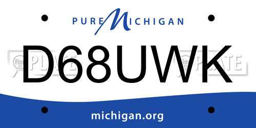 D68UWK Michigan License Plate
