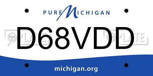 D68VDD Michigan License Plate