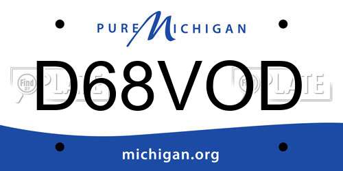 D68VOD Michigan License Plate