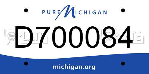 D700084 Michigan License Plate