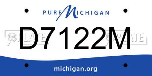 D7122M Michigan License Plate