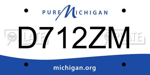 D712ZM Michigan License Plate