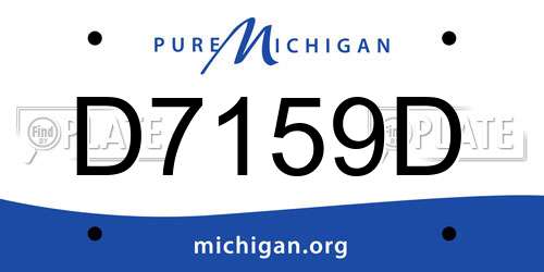 D7159D Michigan License Plate