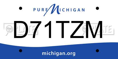 D71TZM Michigan License Plate