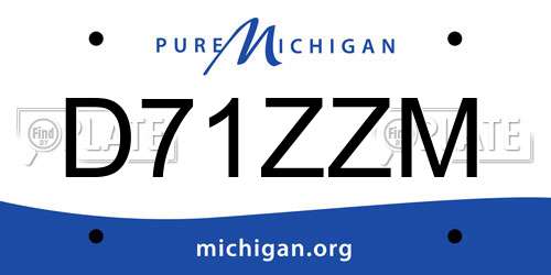 D71ZZM Michigan License Plate