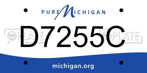D7255C Michigan License Plate