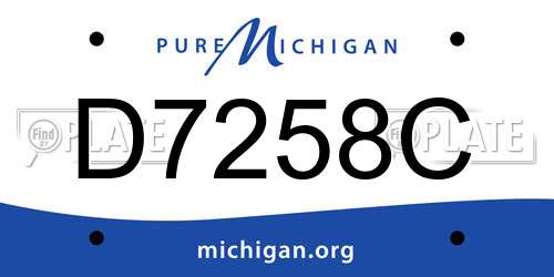 D7258C Michigan License Plate
