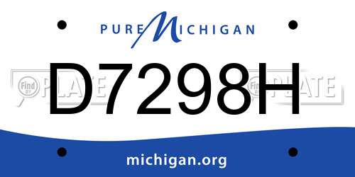 D7298H Michigan License Plate