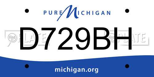 D729BH Michigan License Plate