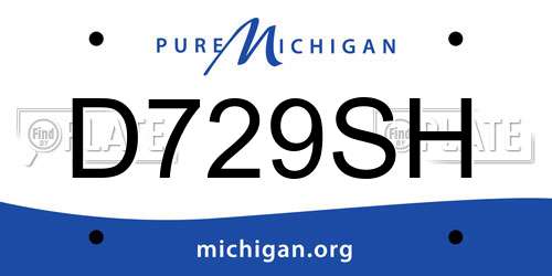 D729SH Michigan License Plate