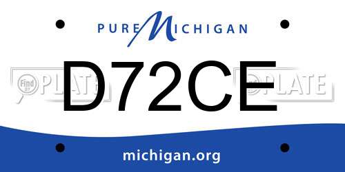 D72CE Michigan License Plate