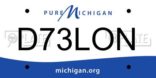 D73LON Michigan License Plate