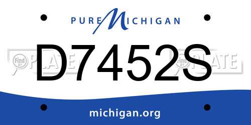 D7452S Michigan License Plate