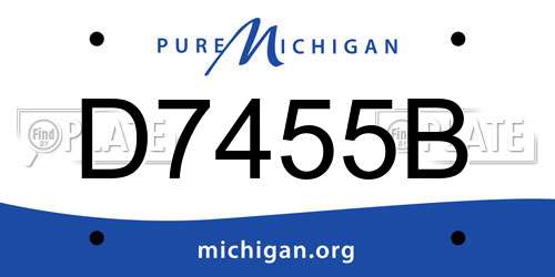 D7455B Michigan License Plate