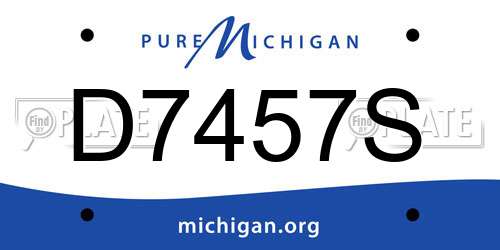 D7457S Michigan License Plate