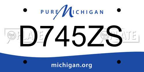 D745ZS Michigan License Plate