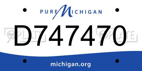 D747470 Michigan License Plate