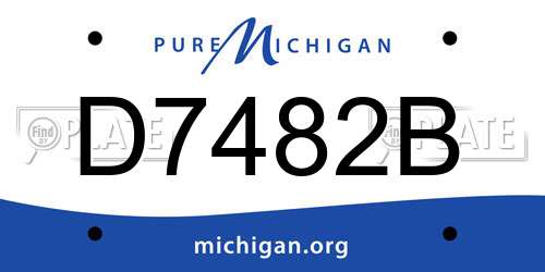 D7482B Michigan License Plate